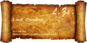 Lauf Zsombor névjegykártya